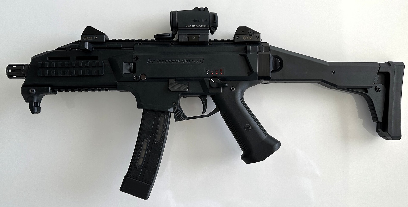 The left side of a real CZ Scorpion EVO 3 A1.